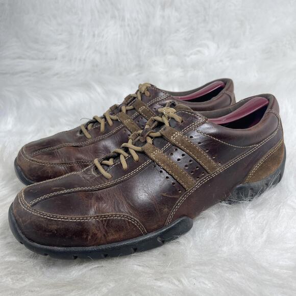 Rockport XCS  Oxford Driving Shoe Mens Brown Leather Lace Up APM7088E Sz 9 W - Picture 1 of 9